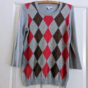 Banana Republic Arglye Sweater Angora 3/4 length sleeves Womens Small